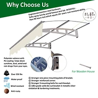 Streamdale Furniture Door Window Canopy Polycarbonate, Aluminum