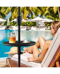 Slickblue 20 Inches Outdoor Adjustable Umbrella Table with 1.5 Inches Umbrella Hole