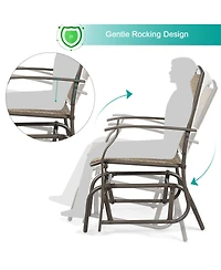 Slickblue Steel Frame Garden Swing Single Glider Chair Rocking Seating