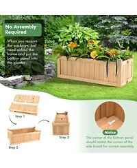 Slickblue Folding Wooden Raised Garden Bed with Removable Bottom for Herbs Fruits Flowers