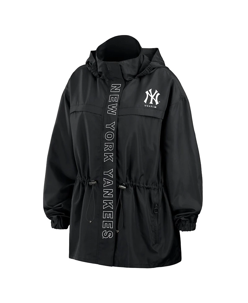 Wear by Erin Andrews Women's Black New York Yankees Full-Zip Windbreaker Hoodie Jacket