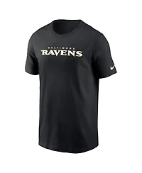 Nike Men's Black Baltimore Ravens Primetime Wordmark Essential T-Shirt
