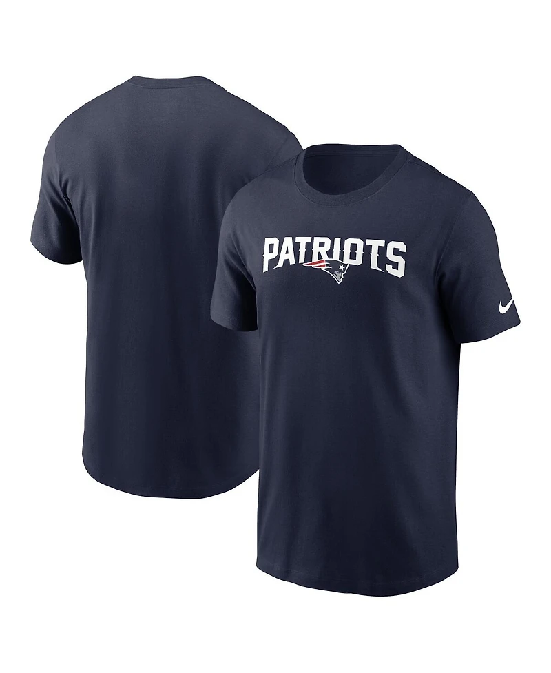 Nike Men's Navy New England Patriots Primetime Wordmark Essential T-Shirt