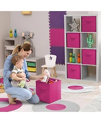 Sorbus 6 Pack 13 Inch Foldable Storage Cubes with Handles- for Organizing Home, Shelves, Nursery, Playroom