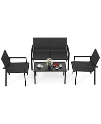 Slickblue 4 Pieces Patio Furniture Set with Heavy Duty Galvanized Metal Frame
