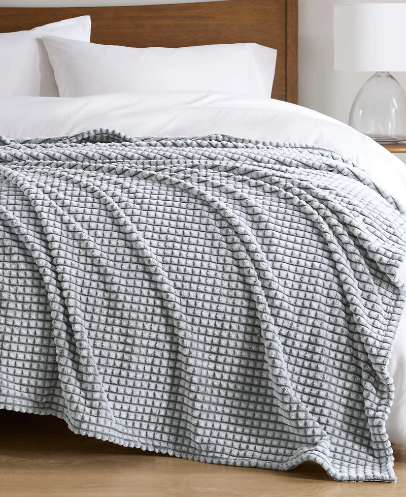 Madison Park Carved Plush Blanket, King