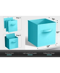 Sorbus 6 Pack 13 Inch Foldable Storage Cubes with Handles- for Organizing Home, Shelves, Nursery, Playroom