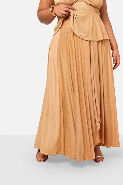 Rebdolls Plus Size Anaya Plisse Maxi A Line Skirt