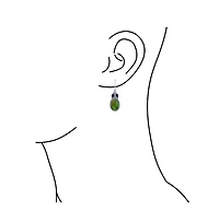 Bling Jewelry South Western Style Multi Stones Green Natural Stabilized Turquoise Oval Lever back Dangle Earrings Sterling Silver