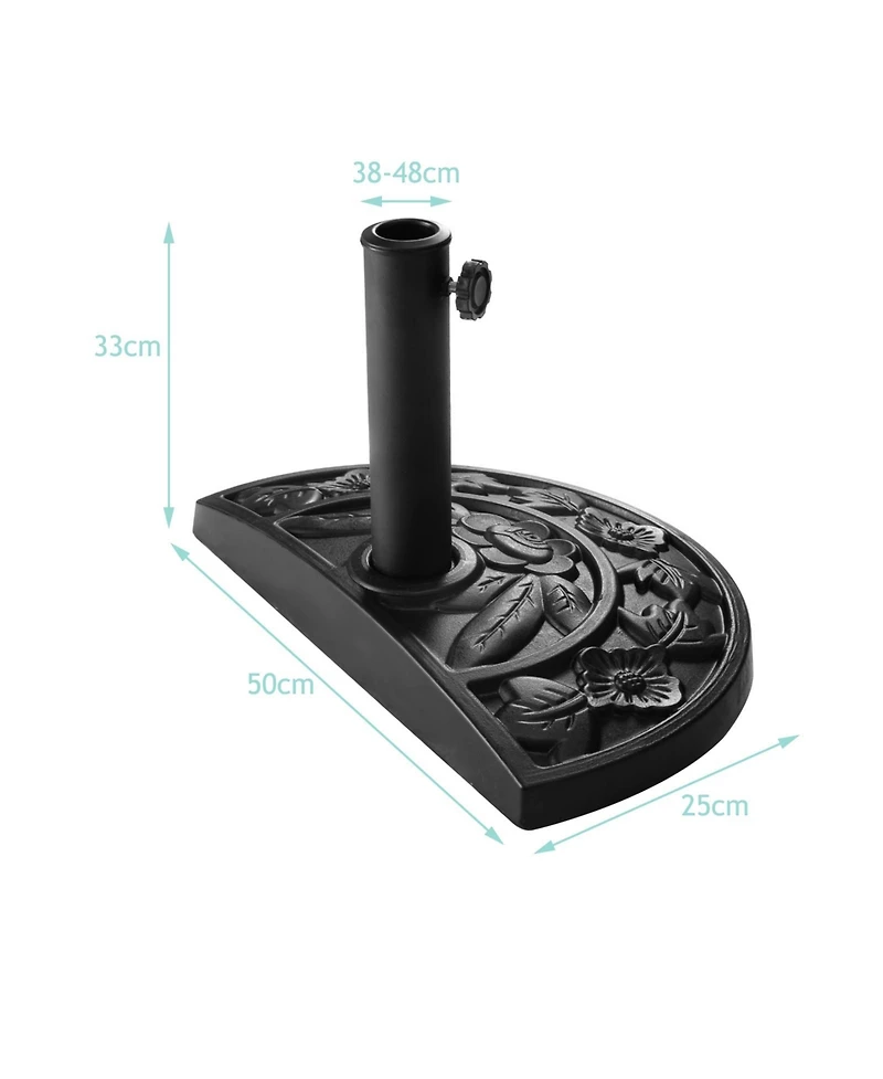 Slickblue 20 inch Outdoor Patio Half Round Umbrella Base