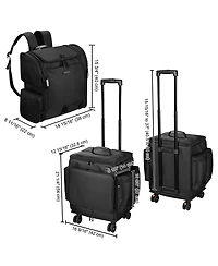 Byootique Soft Rolling Hair Stylist Train Case w/ Hair Tools Travel Bag Backpack