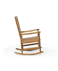 Streamdale Rustic Acacia Wood Rocking Chair With Traditional Slats