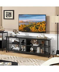 Slickblue 3-Tier Corner Tv Stand for TVs up to 65 Inches with Charging Station