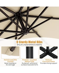 Solar Offset Hanging Umbrella with 40 Lamp Beads and Panel