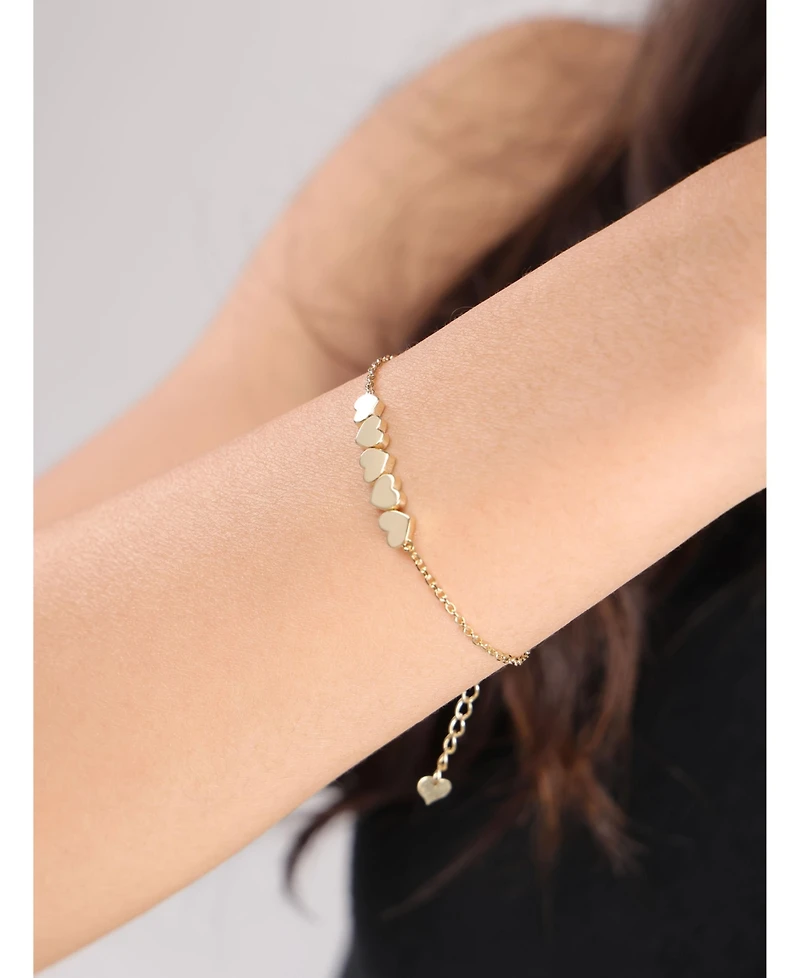 Devata Sweet Heart Chain Bracelet in 14K Gold, 6.5 in adj to 7.5 in
