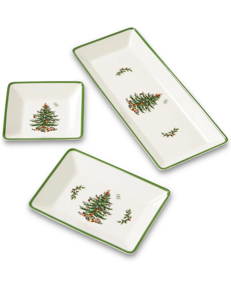 Spode Christmas Tree Traditional 3 Piece Nesting Tray