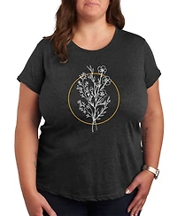 Hybrid Apparel Floral Tee Plus Graphic