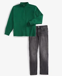 Epic Threads Little and Big Boys Quarter Zip Sweatshirt