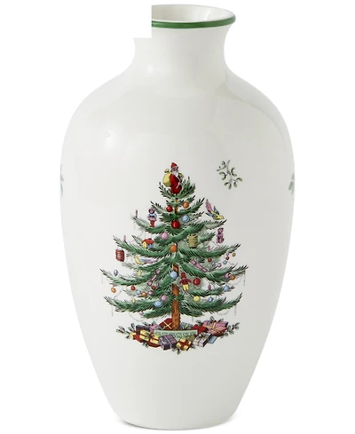 Spode Christmas Tree Posy Vase, 10"