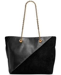 Donna Karan New York Setauket Leather & Suede Tote with Chain Strap