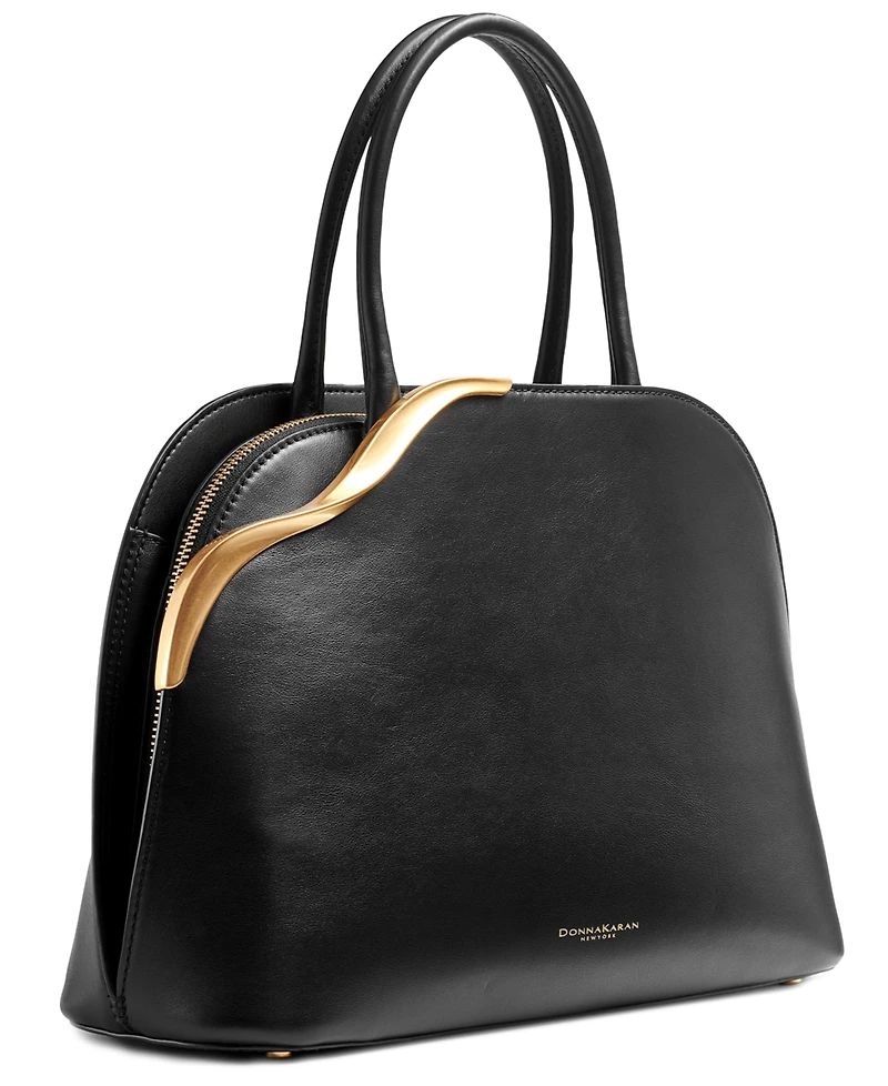 Donna Karan New York Malverne Double Top Handle Leather Satchel