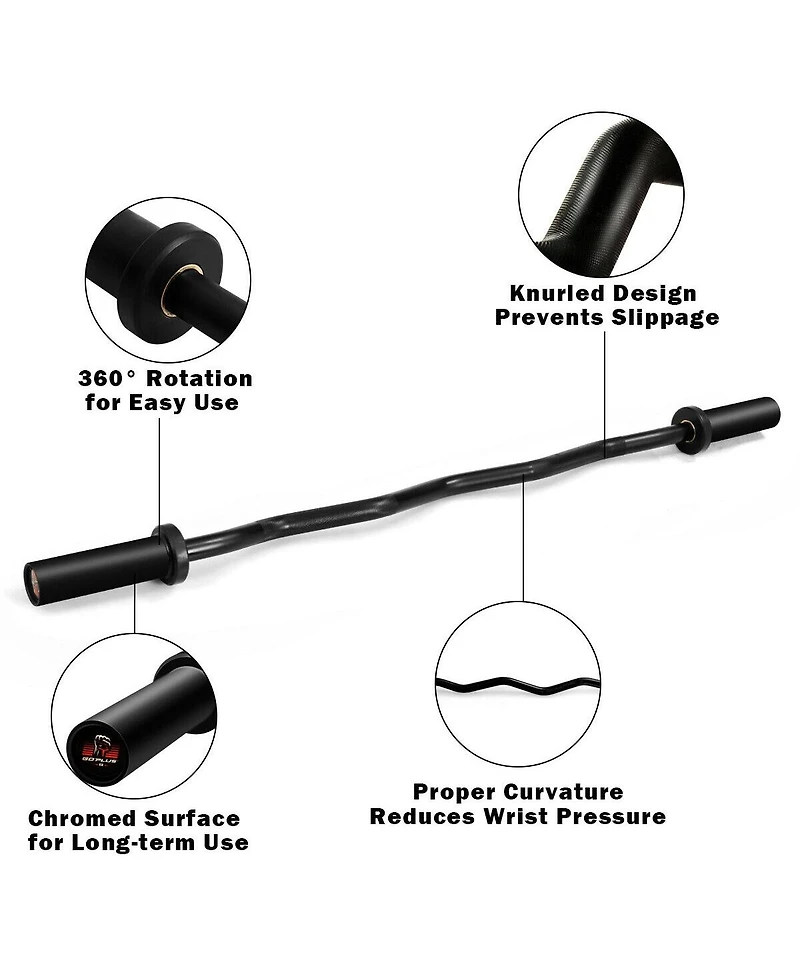 Givimo 48 Inch Phosphate Steel Fitness Equipment Bar