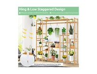 Slickblue 9-Tier Plant Stand with Hanging Rack The Ultimate Space-Saving Solution for Plant Lovers