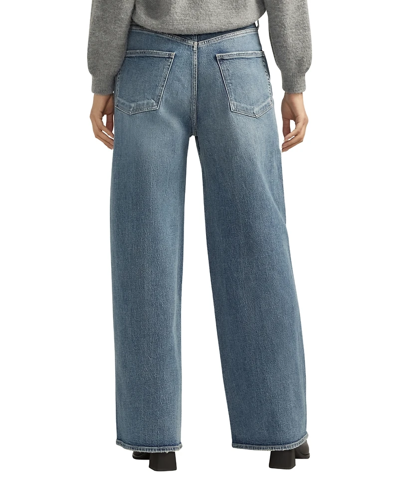 Silver Jeans Co. Women's 90s Baggy Mid Rise Wide Leg Jeans