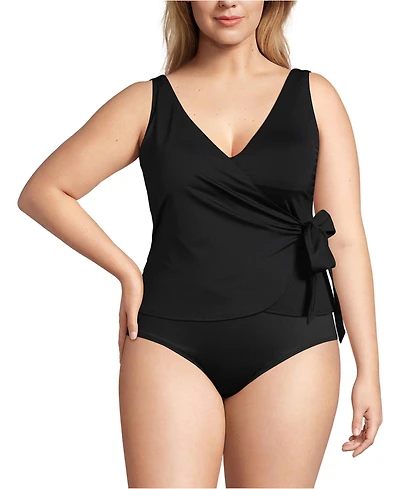Lands' End Plus Side Tie Tankini Top