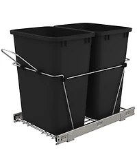 Rev-a-Shelf Double Pullout Trash Can 35 qt. for Kitchen, Black, Rv-18KD-18C S