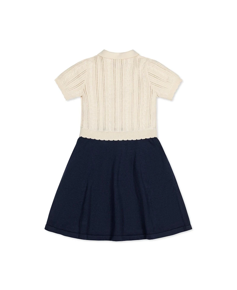 Hope & Henry Baby Girls Organic Short Sleeve French Schoolgirl Sweater Dress