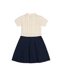 Hope & Henry Baby Girls Organic Short Sleeve French Schoolgirl Sweater Dress