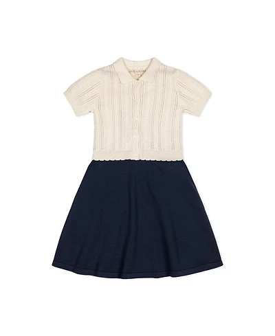 Hope & Henry Baby Girls Organic Short Sleeve French Schoolgirl Sweater Dress