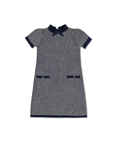 Hope & Henry Toddler Girls Short Sleeve Ruffle Edge Sweater Dress