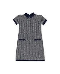 Hope & Henry Toddler Girls Short Sleeve Ruffle Edge Sweater Dress