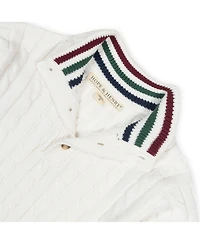 Hope & Henry Baby Boys Organic Mock Neck Cable Sweater with Buttons