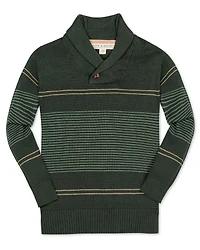 Hope & Henry Baby Boys Organic Long Sleeve Striped Shawl Collar Sweater