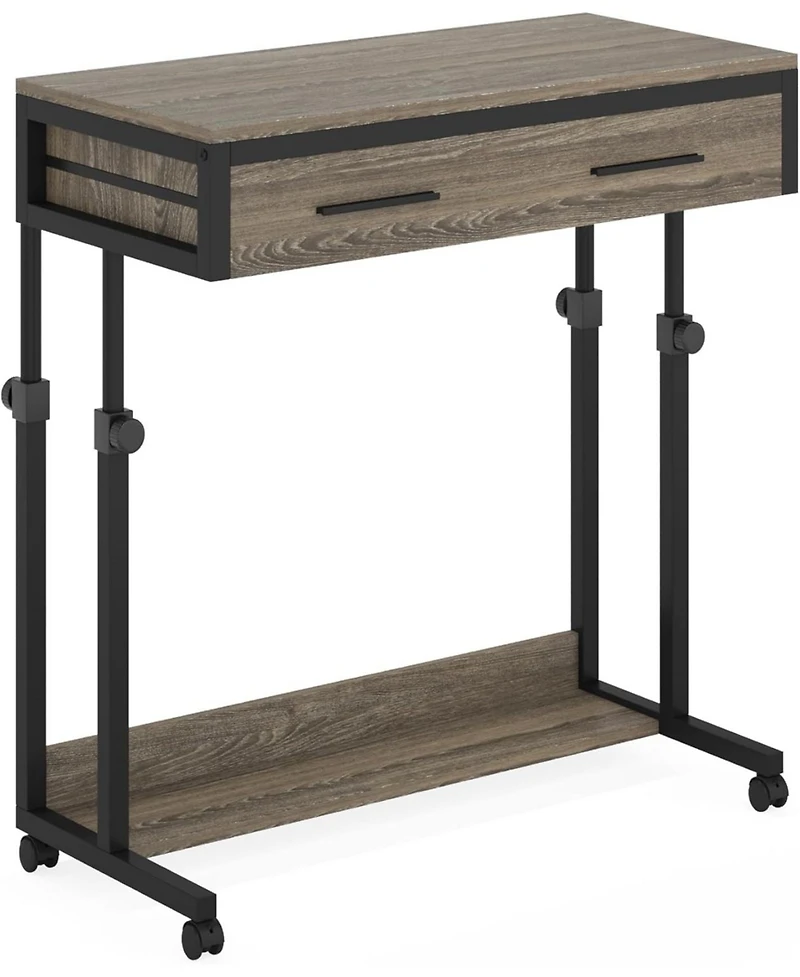 Tribesigns Portable Desk with Drawers, Mobile Laptop Desk with Wheels, Couch Desk Sofa Side Table Bed Desk, Small Standing Desk for Home Office