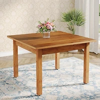 Tribesigns Wood Dining Table Farmhouse Kitchen Table for Dining Room Living Room, 2-4 Person Dining Room Table Square Dinner Tables with Wooden Legs O