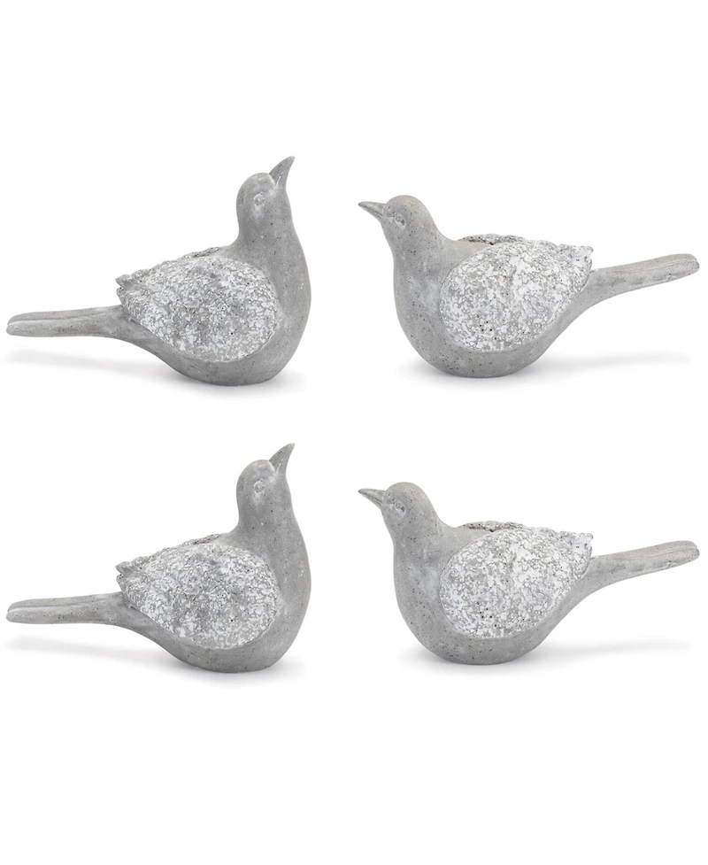 Slickblue Set of 4 Decorative Bird Figurines Stylish Home Decor Accents