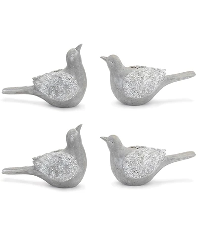 Slickblue Set of 4 Decorative Bird Figurines Stylish Home Decor Accents