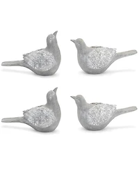 Slickblue Set of 4 Decorative Bird Figurines Stylish Home Decor Accents