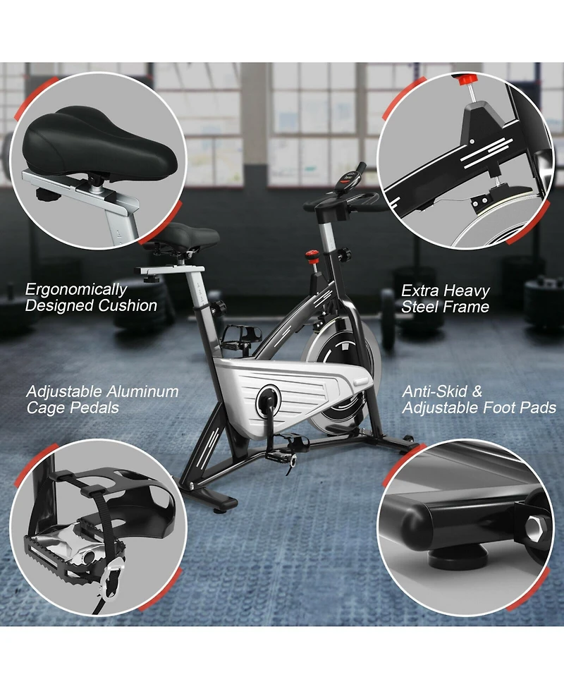 Skonyon Indoor Exercise Cycling Bike with Heart Rate and Monitor