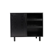 Aloise Bar And Sideboard With Storage Cabinet, Hanging Stemware Holders Bottle