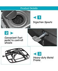 Vebreda Patio Cantilever Offset Umbrella Base with Wheels for Garden Poolside Deck