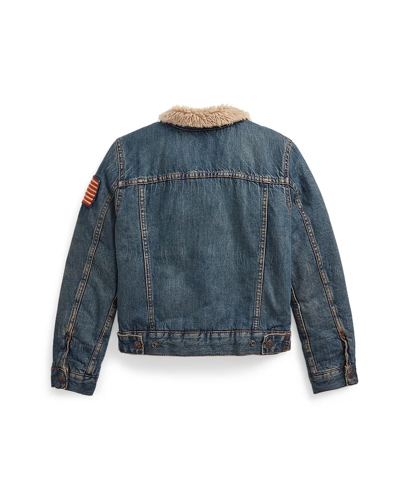 Polo Ralph Lauren Big Boys Teddy Fleece–Lined Denim Trucker Jacket