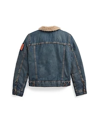 Polo Ralph Lauren Big Boys Teddy Fleece–Lined Denim Trucker Jacket