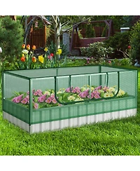 Givimo Galvanized Raised Garden Bed with Greenhouse Cover