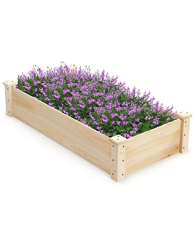 Skonyon Raised Garden Bed Fir Wood Wooden Square Wood Planter Box for Garden