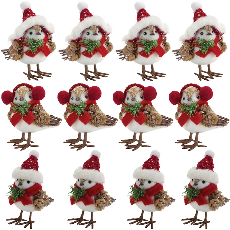 Slickblue Set of 12 Winter Bird Decorations – Perfect for Festive and Seasonal Displays